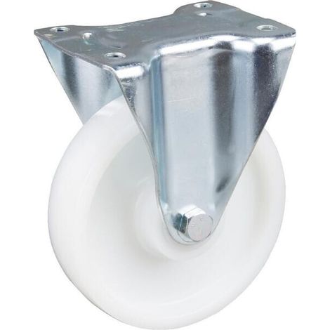 Rueda industrial fija en poliamida: di谩metro160 x 40 mm placa de soporte: 137 x 115 mm. Capacidad: 350 kg Tente TENTE