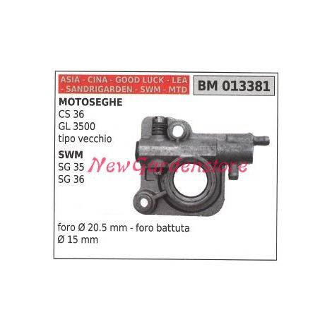 Pompa olio compatibile motore motosega CS 36 GL 3500 SWM SG 35 36 521300620