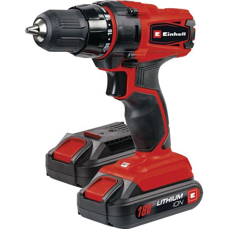 Einhell Perceuse Visseuse sans fil TC-CD 18-2 Li (18 V, Couple : 38 Nm, Blocage de l'arbre, Conception ergonomique) Livré en coffret avec chargeur et batterie supplémentaire (1/5)