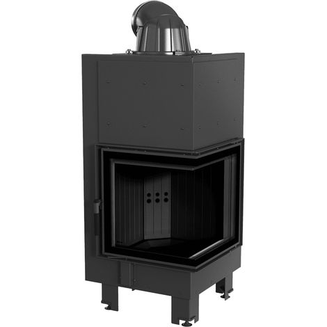 Kamineinsatz aus Stahl KRATKI MBN rechts 8 kW Ø 200 schwarz Verkleidung (1/5)