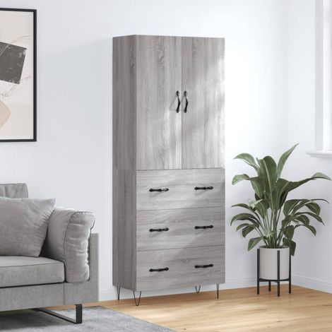 Highboard Grey Sonoma 69.5x34x180 cm Engineered Wood vidaXL (1/5)