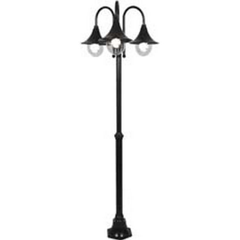 1PZ LAMPIONE 3 LUCI SU PALO MODELLO PARIGI - 3x100w IP44 cm.230h. colore nero
