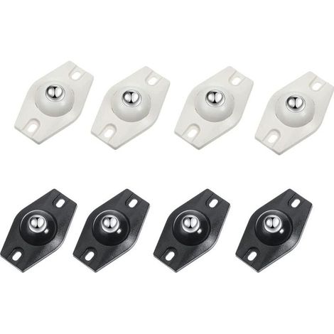 Lot de 8 roulettes pivotantes autocollantes à 360 degrés Ulisem, mini roulettes en acier et papier, adaptées à divers coffres de rangement, petits meubles et poubelles. (1/4)
