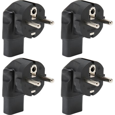 4 pièces adaptateur de prise EU 4.8mm vers IEC320 C13 à 90 degrés pour chargeurs d'ordinateur portable, 100‑250V (1/5)