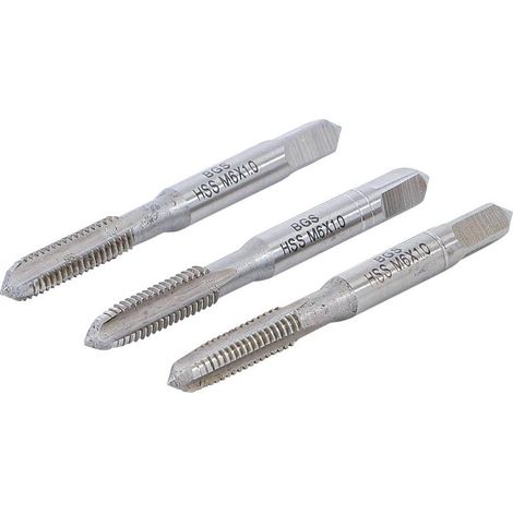 Jeu de Tarauds et Filière M6 x 1,0 - HSS-G, 3 pcs - Précision et Durabilité, Acier, Pro - D-Work