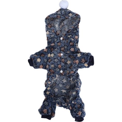 Combinaison Pour Chien Et Chat - Vêtement D'hiver En Flanelle Douce - Pyjama Chaud Avec Fermeture À Boucle - Taille Unique (1/5)