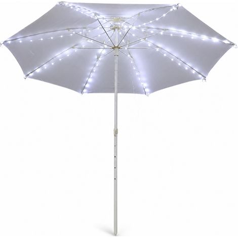 Guirlande LED Solaire pour Parasol, Blanche, 104 LED, Batterie au Lithium et Télécommande (1/5)