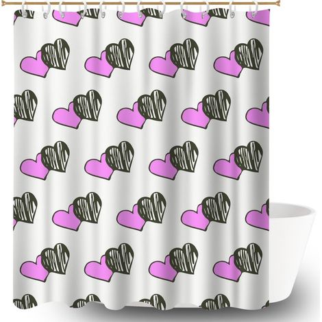 Voile de douche fluide en polyester 180x180 À œillets renforcés cache baignoire pour votre chalet à la montagne (1/5)
