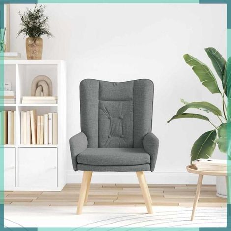 42001825 fauteuil Gris foncé 63 x 67 x 94 cm Tissu et contreplaqué (1/5)