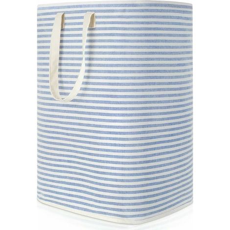 Cesta para ropa sucia plegable de tela impermeable de 72 l con gran capacidad, color azul (1/5)