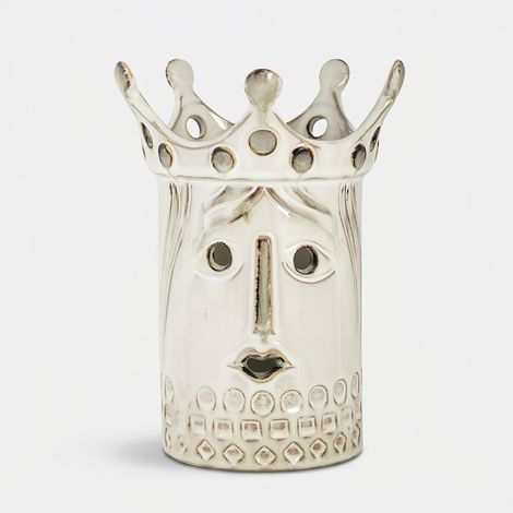 Vaso decorativo in ceramica con volto Occidente (1/5)