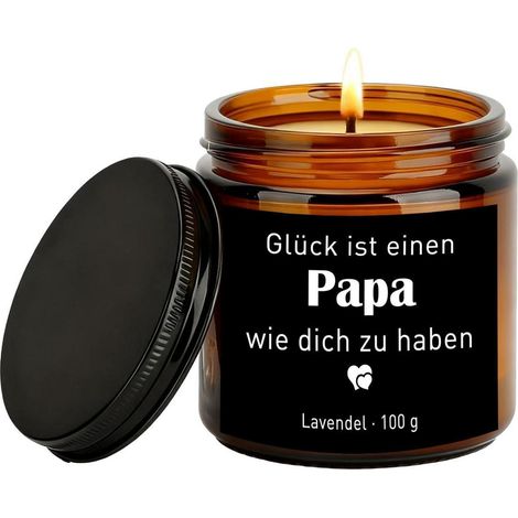 Duftkerze mit Spruch für Papa, Lavendel, 100g, Geschenk Vatertag Geburtstag