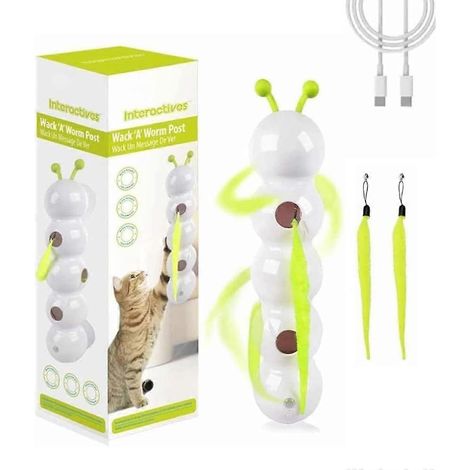Jouet pour chat chenille, jouet interactif intelligent pour chat, jouet automatique pour chatons de tous âges, idéal pour les chats qui s'ennuient. (1/5)