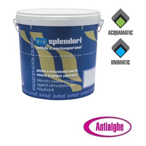 Pozzi 14 lt revA tement acrylique de peinture A  double effet de quartz blanc pour extA rieur professionnel