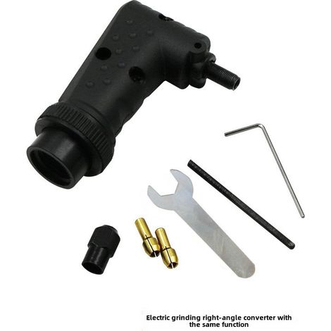 Meuleuse d'angle électrique compacte à 90 degrés, convertisseur d'angle pour perceuse électrique, accessoires pour outils électriques d'angle en gros (Convertisseur de meulage électrique à angle droit (1/4)