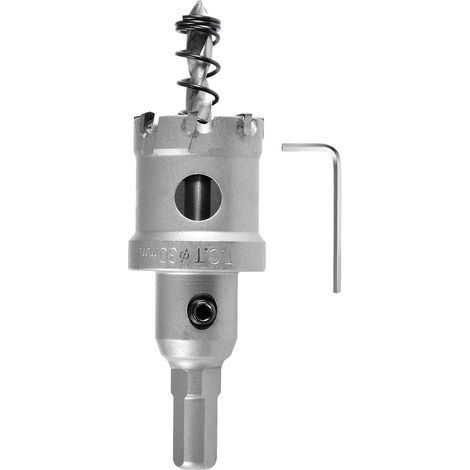 30mm Foret de scie cloche en carbure , Coupe-trou en carbure de tungstène, coupe-trou industriel pour l'acier inoxydable, le métal, le fer, l'alliage, le cuivre, le bois et les plastiques (1/5)