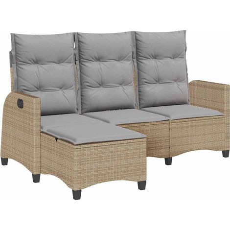 Maison Exclusive - Gartensofa mit Liegefunktion Kissen L-Form Bei