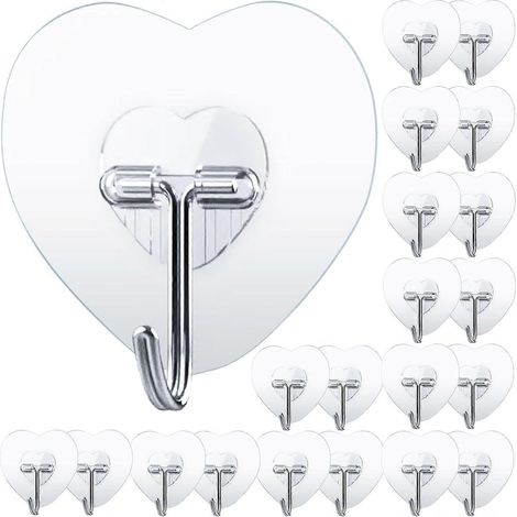 Transparente Klebehaken, 20er-Pack Wandhaken, Klebehaken, ohne (1/5)