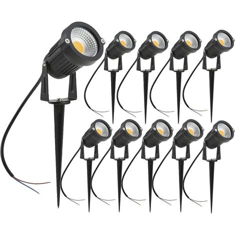 Lot de 10 Spot LED Cob 5W 220V Spots Jardin Orientables avec Piquet Luminaires Extérieur Jardin Terrasse (1/5)