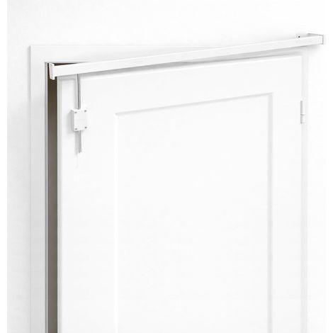 Tringle Portière Pivotante 1m20 Ajustable – Support Rideau pour Porte d’Entrée – Anti Froid & Isolation Thermique et phonique Renforcée – Idéale Rideaux Occultants Économie d’Énergie (Blanc) (1/5)