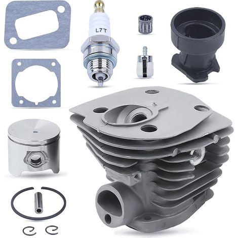44 mm Nikasil plaqué Tronçonneuse Piston de cylindre Joint Pièces de rechange Kit pour Husqvarna 350 351 353 346XP avec collecteur d'admission Roulement à aiguilles Bougie d'allumage