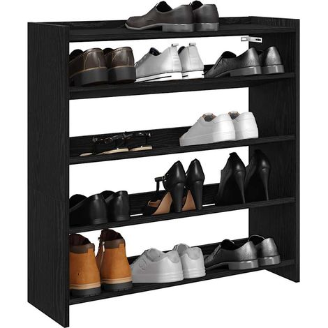 Schuhregal Schwarz 80x25x81 cm Holzwerkstoff