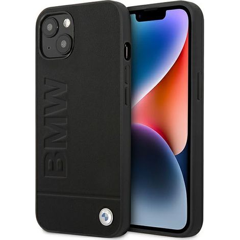 Funda BMW BMHCP14MSLLBK para iPhone 14 Plus / 15 Plus de 6,7" en piel negra estampada. (1/5)