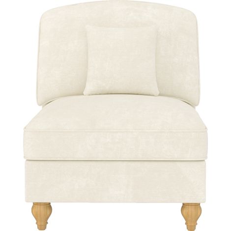 Windsor-Sofa ohne Armlehne Chenille mit 1 Kissen - Weiß