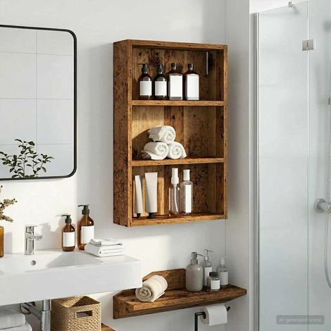 Armario de pared para baño Madera vieja 40 x 10 x 60,5 cm