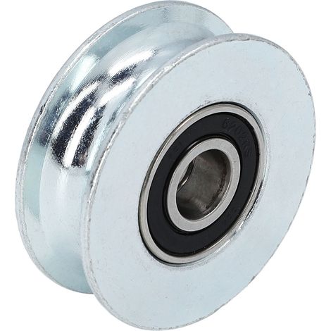 Poulie à roulement à gorge en U en acier allié roue de guidage pour portail coulissant suspension 64mm diamètre extérieur 15mm alésage central (1/5)