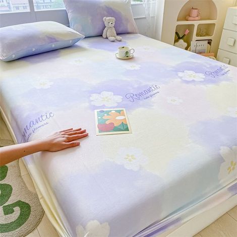Drap-housse extensible - 180x200 cm - 29 cm de large - Coton - Élastique tout autour - K (1/2)