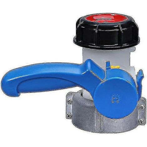 Vanne papillon avec écrou flottant en aluminium pour réservoir IBC de 1000 litres, écrou S75x6 et sortie S60x6 - (1/5)