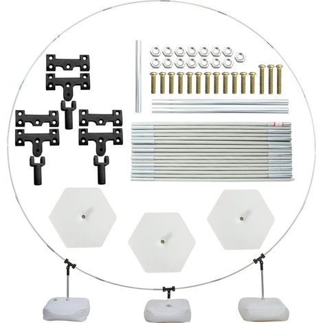 Kit arco per palloncini, supporto per arco per palloncini da 2 m con base e asta, supporto pieghevole per palloncini per matrimoni, compleanni, feste