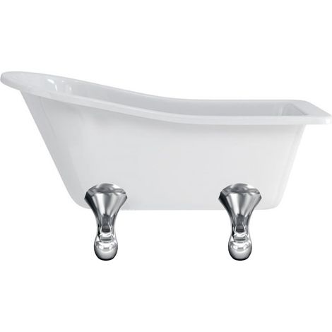 Baignoire îlot BUCKINGHAM Burlington 1500 x 740 x7 80 mm avec 4 pieds standards chromés - Aquatop (1/3)