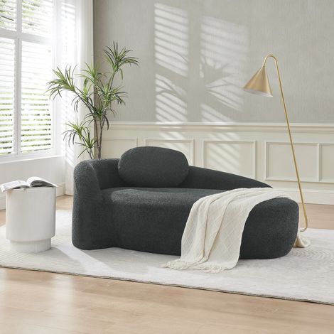 Canapé Teddy compact noir, mousse haute résilience HAVRYA (1/5)