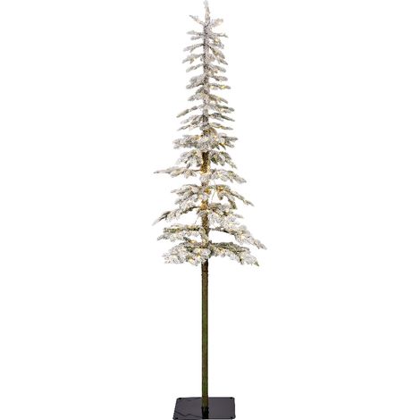 Schneebedeckter Weihnachtsbaum 50x210 cm mit Lichtern