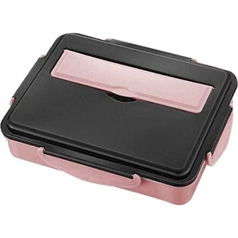 Boîte à lunch Irovami 1500 ml en acier inoxydable à cinq compartiments, légère et compartimentée, récipient isotherme pour soupe et riz, rose (1/5)