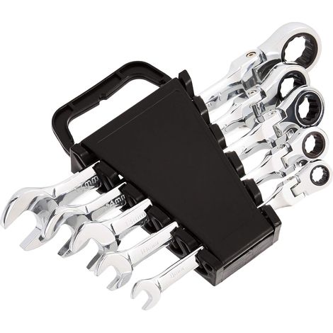 Set di chiavi a cricchetto base con testa flessibile metrica, set da 6 pezzi