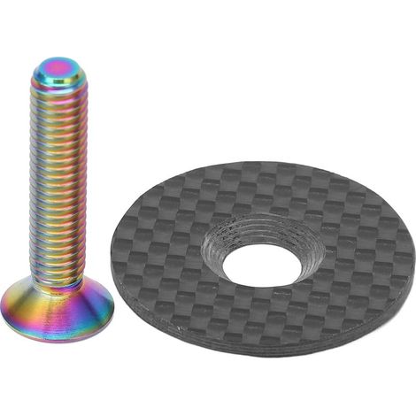1 bouchon de direction, fibre de carbone, vis en alliage de titane, diamètre 28,6 mm, pour vélo de route et VTT (1/5)