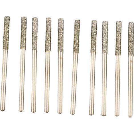 Jeu de 10 forets diamantés, 0,8–2,5 mm, pointe abrasive pour miroirs, bois, plastique, ciment avec queue de 2,35 mm (10 pièces, 1,5 mm)