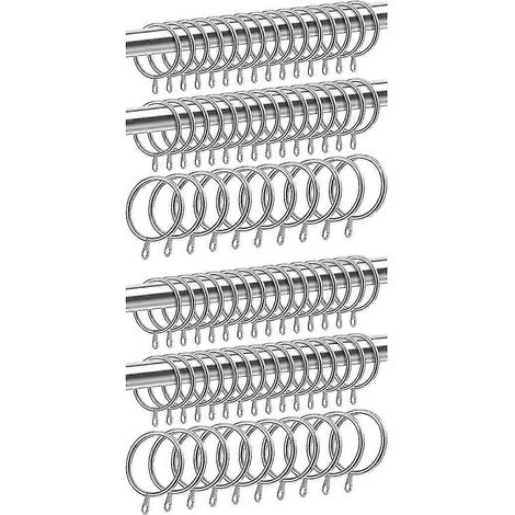 Lot de 80 anneaux métalliques pour rideaux et tringles, œillets coulissants suspendus de 32 mm de diamètre intérieur (1/5)