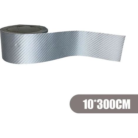 Film adhésif universel en fibre de carbone 3D (argent,blanc,bleu) 10 x 300 cm pour voiture,protection imperméable contre les chocs,les bas de porte et les rétroviseurs (1/3)