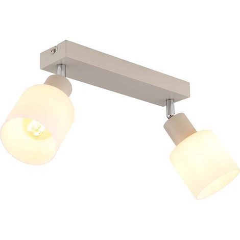 Deckenleuchte Spotlampe Spotstrahler 2-Flammig E14 beweglich Glas opal sand (1/5)