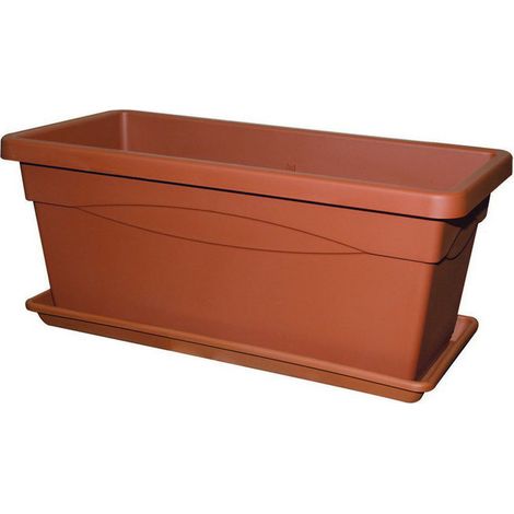 Vaso Cassettone Terracotta Cm.60X32X27