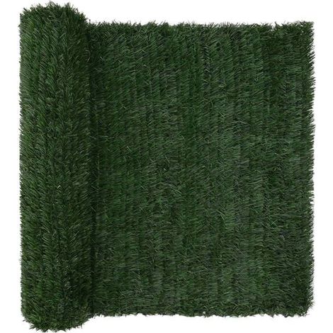 Clôture artificielle vert foncé, 1,5 x 3 mètres, PVC et acier. (1/5)