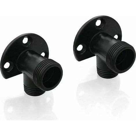 Kit d'installation noir mat pour connecter le tuyau pour robinet apparent, système de douche extérieur, mitigeur thermostatique, conversion encastré en surface NPT 1/2 mâle par G 3/4 mâle, 2 pcs (1/2)