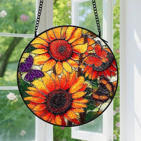 Capteur de soleil en vitrail - décoration spirituelle 30cm (1/4)
