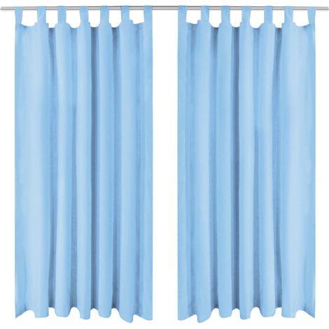 2 Pz Tende in Micro Raso con Passanti 140x175 cm Turchesi vidaXL