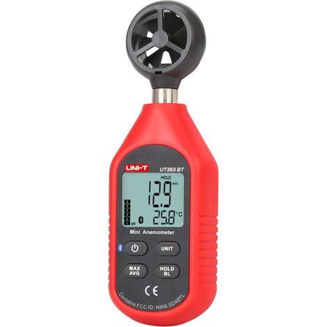 Anémomètre Bluetooth portable, mini digital, thermomètre, max/min, écran LCD rétroéclairé, pour sport outdoor – DELKEVIC (1/5)