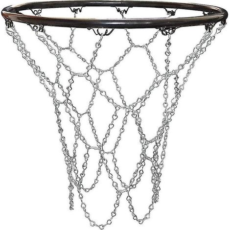 Filet de basket-ball d'extérieur, filet de basket-ball de rechange, filet de basket-ball d'extérieur, filet de basket-ball en métal, filet de basket-ball galvanisé standard et durable pour intérieur (1/4)